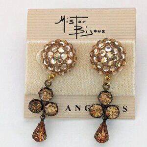 MISTER BIJOUX Los Angeles Rhinestone Dangle Pierced Earrings